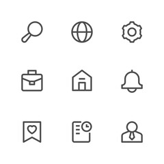 Set line icons of basic application