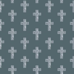 Obraz premium Christian cross seamless pattern isolated on color background