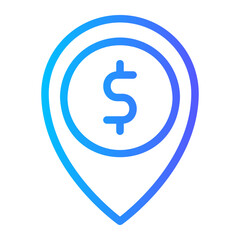 Obraz premium location gradient icon