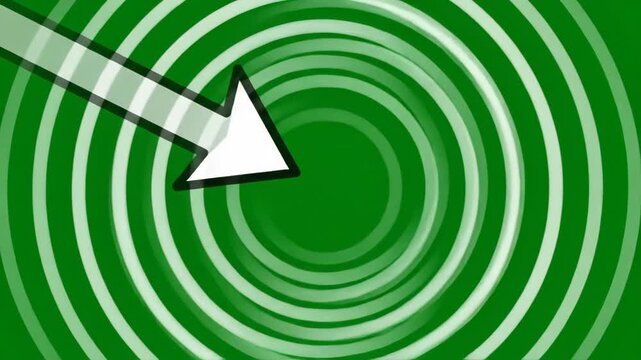 Mouse cursor arrow clicking with ripple effect animation on green screen. White computer pointer selecting a target with expanding circles. Digital interface interaction concept