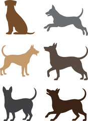 Collection of dog silhouettes Vector
