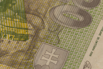 Obverse Side of Slovak 20 Korun Banknote Featuring Prince Pribina Portrait