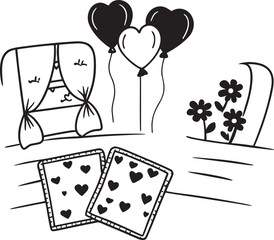 playing cards with hearts