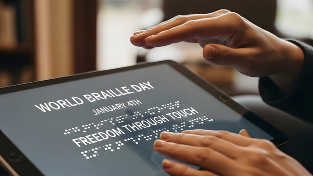 close up of a man holding a tablet computer