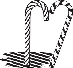 heart shaped candy cane