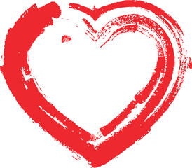 Heart designs with red paint ribbon and splashes Valentine's theme vector illustration