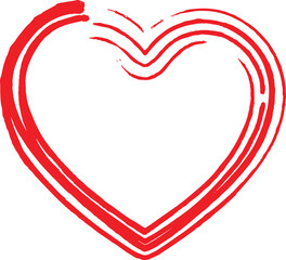 Red heart wrapped in white ribbon romantic illustration