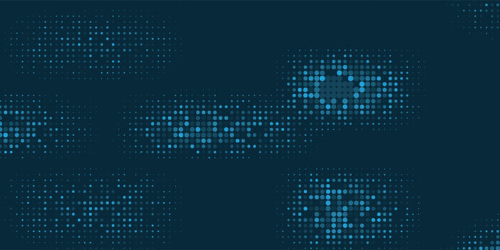 Glowing blue vector doted pattern
