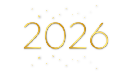 Golden 2026 Typography Design with Creative Decorative Elements for New Year Branding, Celebrations, and Future-Focused Visual Concepts