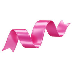 Pink ribbon isolated on transparent background