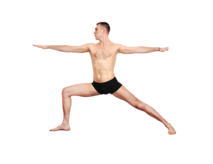 Young man practicing yoga