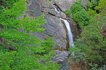 Hasanboguldu Lake and Suteven Waterfall in Balikesir, Turkey are the most touristic places in the region. © sinandogan