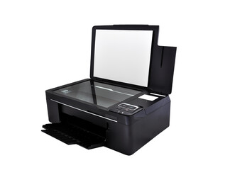 Office printer with an open scanner