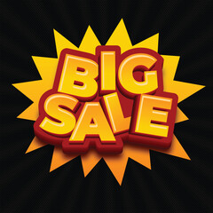 Fototapeta premium Big Sale Logo Badge – 3D Discount Promotion Emblem