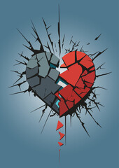 Broken divided heart