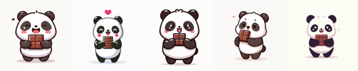 cute panda vector eating chocolate © sarah16blakeyxh2