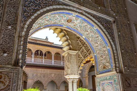 Courtyard of Maidens in Seville Alcazar, Spain