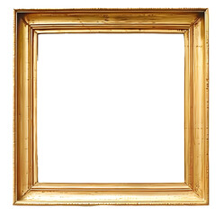 Golden Picture Frame Isolated on Transparent Background