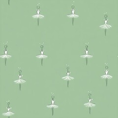 seamless pattern of small yoga pose silhouettes