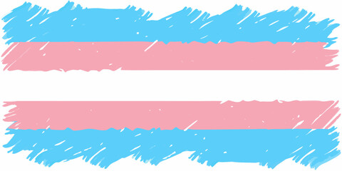 A visual representation of the transgender pride flag with brushstroke texture