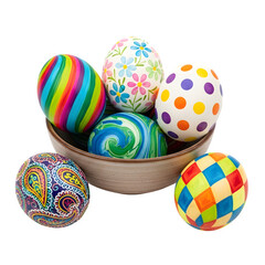 Fototapeta premium Colorful easter eggs isolated on transparent background