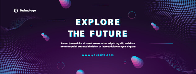 Futuristic explore the future concept with purple background