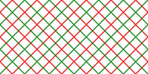 Red and green diagonal lines, Christmas seamless check pattern