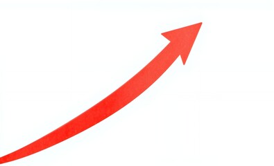 Red arrow icon charting upward growth and success indicating progress with a watercolor aesthetic transparent background arrow up growth icon success illustration business chart direction increase