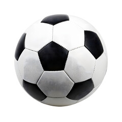 Classic Black and White Soccer Ball Isolated on Transparent Background