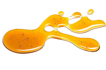 Yellow Honey Drip Splash Isolated on Transparent Background