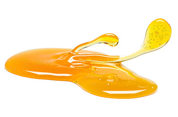 Yellow Honey Drip Splash Isolated on Transparent Background