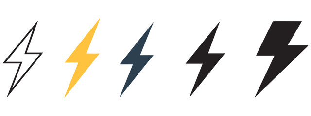  Lightning Bolt Icons &ndash; Flat, Outline & Solid Thunderbolt Vectors .