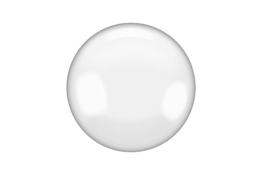 Big translucent gray 3D crystal glass ball sphere with glares