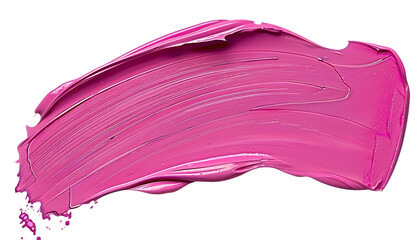 Pink Paint Brush Stroke Isolated on Transparent Background