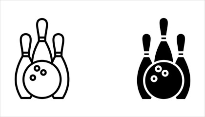 Bowling icon set. with a white background.