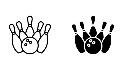 Bowling icon set. with a white background.