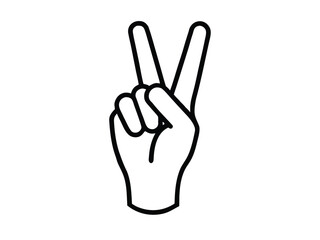 Fototapeta premium Peace sign hand gesture outline icon, Continuous line art of a human hand making a peace sign. Vector illustration