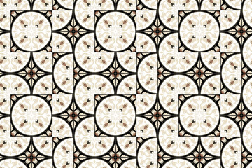 Seamless ceramic tile with colorful patchwork. Vintage multicolor pattern in turkish style. Endless pattern can be used for ceramic tile, wallpaper, linoleum, textile, web page background.