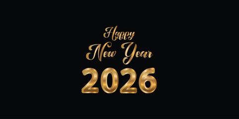Vector 2026 happy new year golden letters and numbers t-shirt design fully editable high quality
