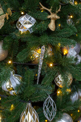 Christmas tree decorations and lights