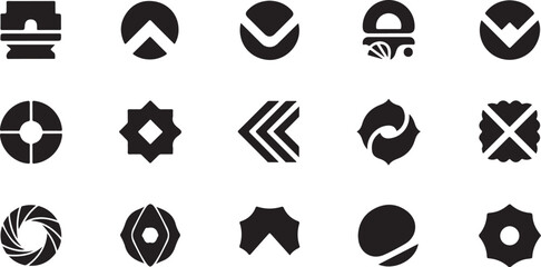 Collection of abstract black vector icons