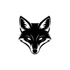 Obraz premium Black and White Wolf Head Illustration.