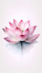 Obraz premium A pink lotus watercolor photographic print, Ai generated image