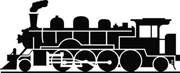 train steam engine profile with tender silhouette vector © AIcon Star