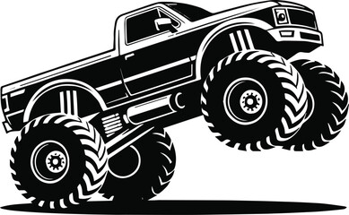 truck monster truck vector illustration black and white jump © AIcon Star