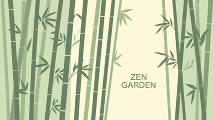 Zen Garden Bamboo Grove Peaceful Serene Relaxing Forest Vector