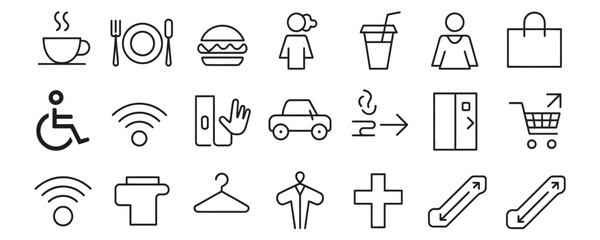 Modern line icons for business and daily life applications