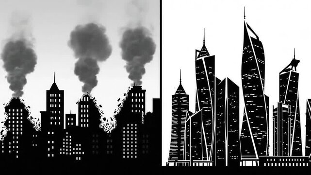 Palestine Israel conflict animation, Peace hands Palestine Israel, Gaza Jerusalem skyline 3D animation, Middle East flags motion, Palestine Israel unity video