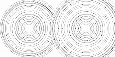Two concentric circles composed of numerous swirling repeating line patterns