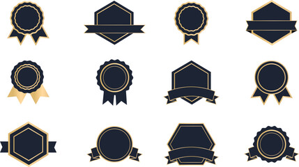Premium Gold Effect Badges Collection with Elegant Metallic Finish for Luxury Branding, Awards, Certifications, and Professional Quality Seals